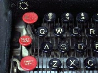 This is a close-up of the shift and shift lock keys, and the tab release key, at the left side of the keyboard.