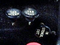 This is a close-up of the tab set and clear keys and the stencil button.